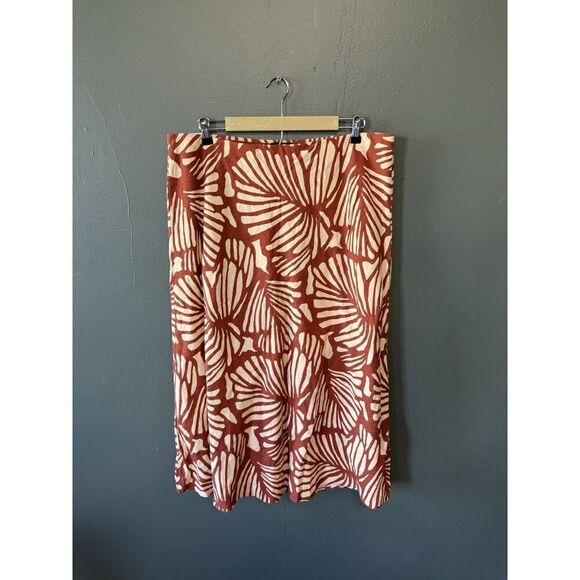 Banana Republic Dresses & Skirts - Banana Republic Womens Red Floral Linen Maxi Pencil Skirt Long Size XL